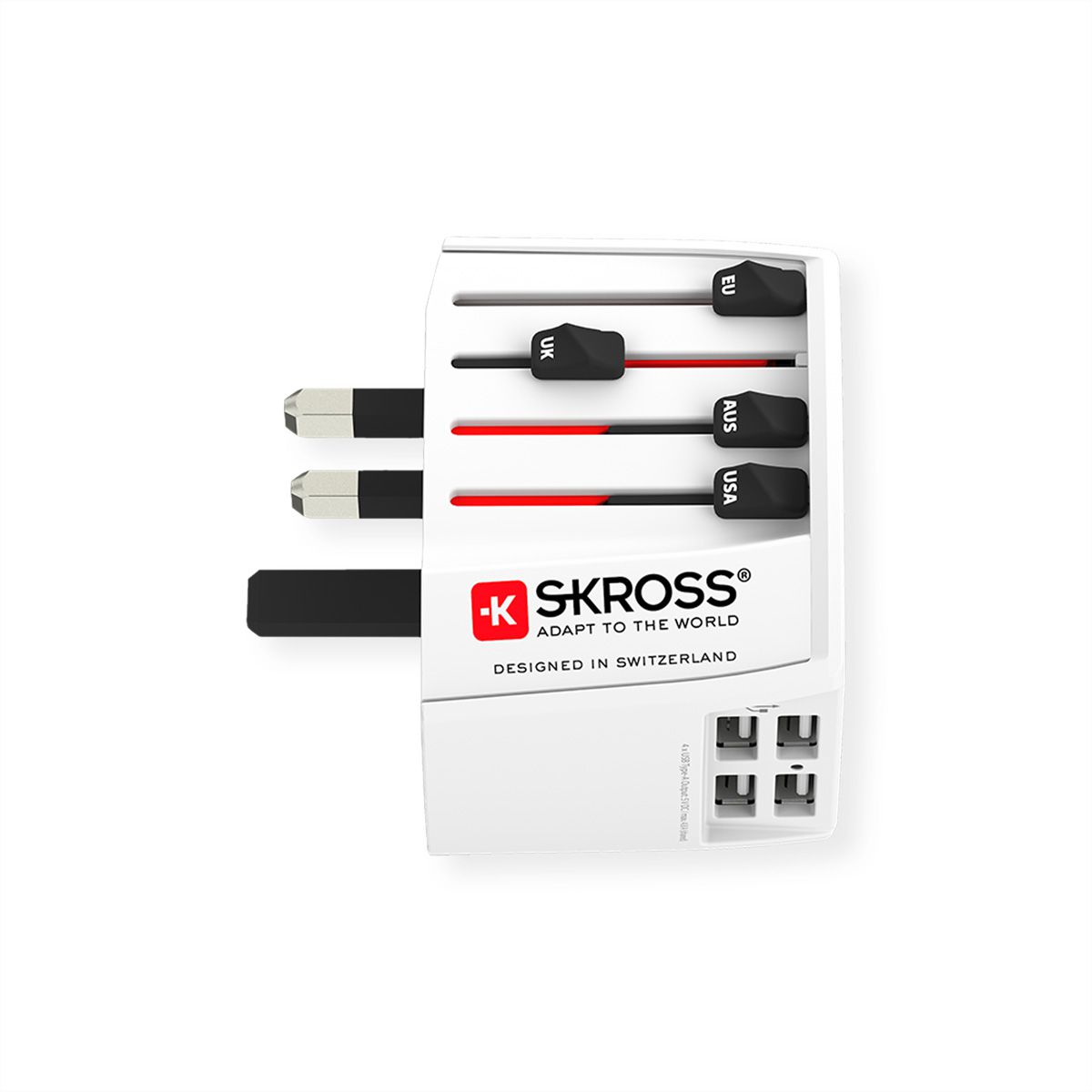SKROSS Adaptateur de voyage universel MUV USB 4xA, monde