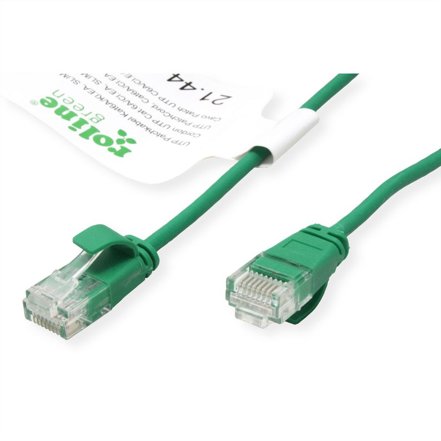 ROLINE GREEN Cordon Data Center UTP Cat.6A (Classe EA), LSOH, slim, vert, 2 m