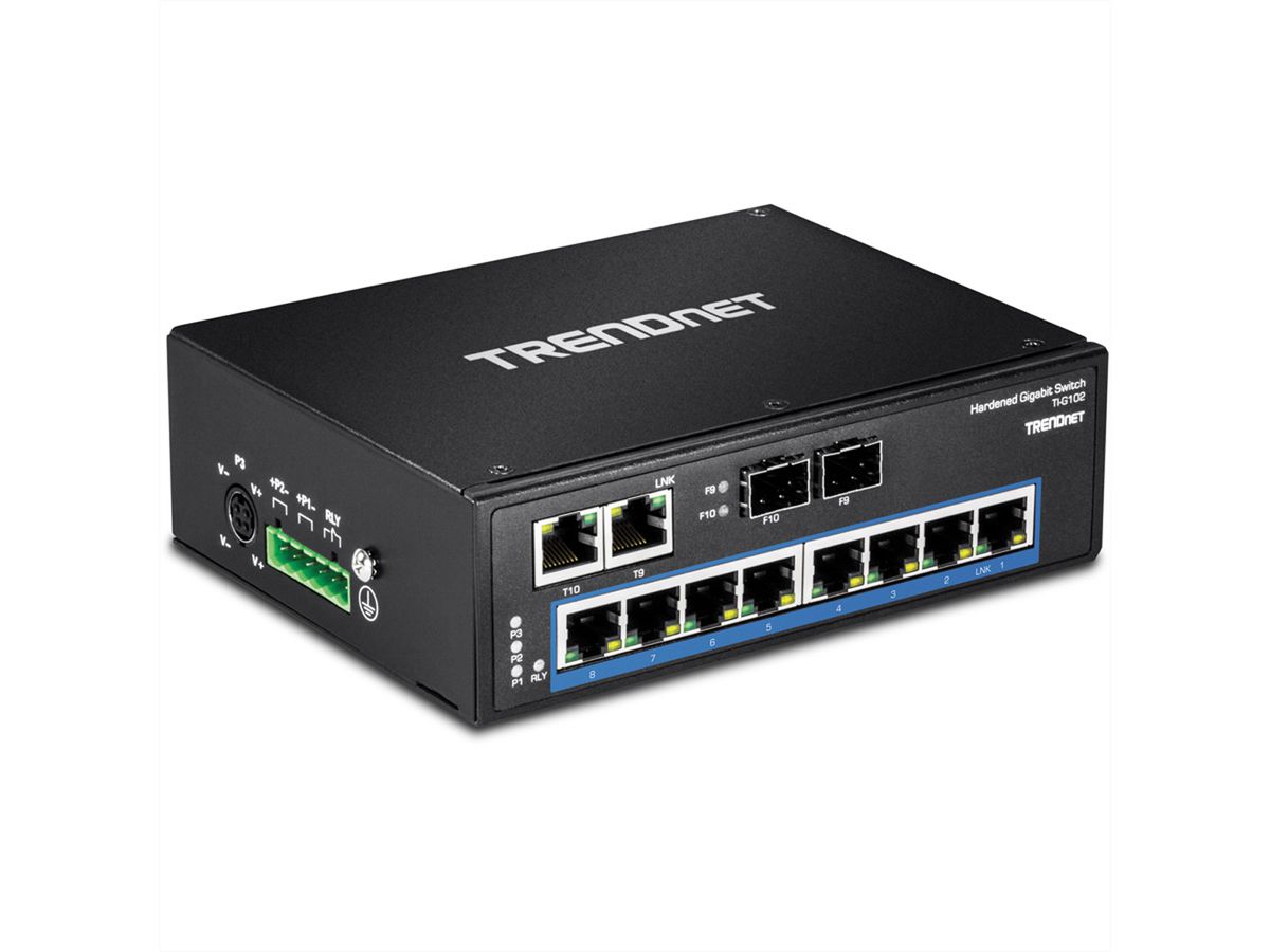 TRENDnet TI-G102 Switch Rail DIN Gigabit industriel renforcé à 10 ports