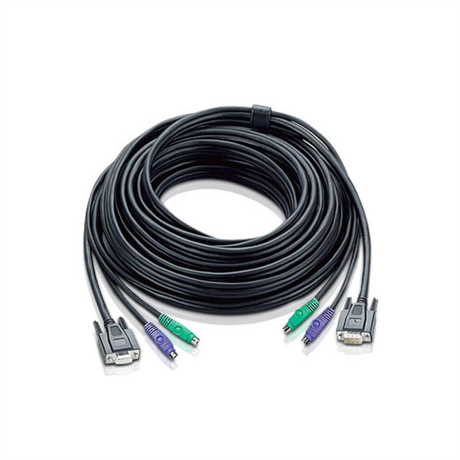 ATEN 2L-1010P/C Câble KVM standard PS/2, noir, 10 m