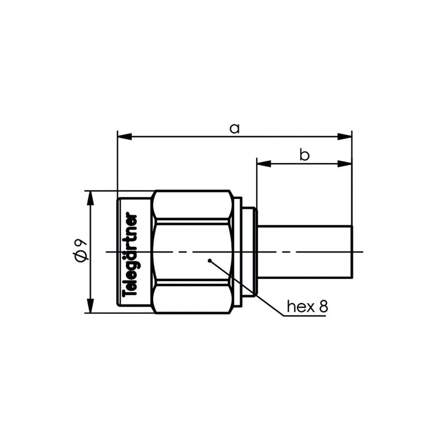 TELEGÄRTNER Connecteur à sertir SMA, pour RG-58C/U, connexion à souder/à sertir, plaqué or