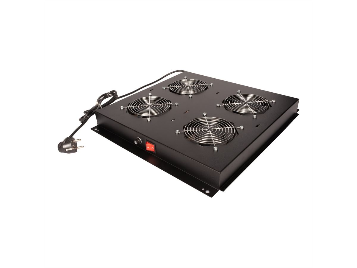 ROLINE 19" Unité de ventilation de toit, 4 ventilateurs, ON/OFF, noir