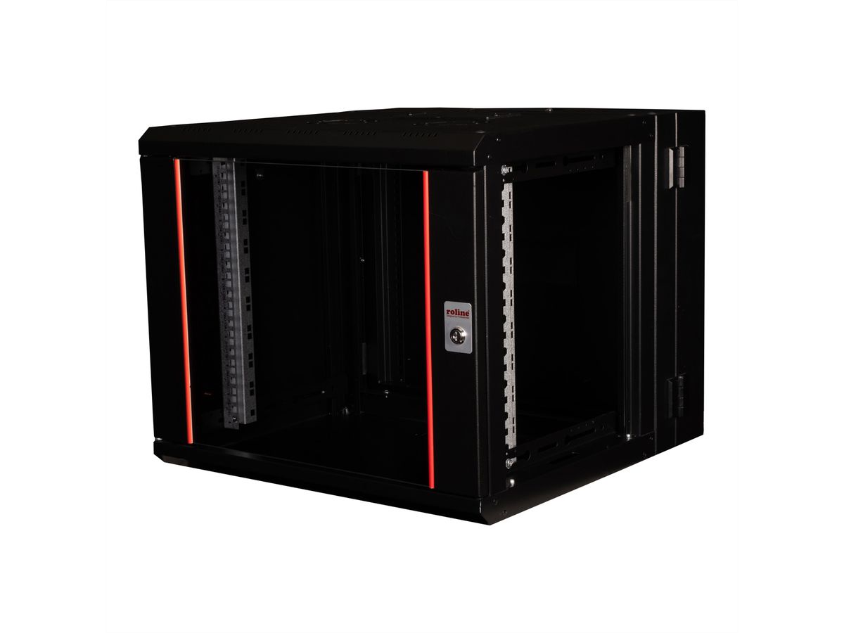ROLINE 19" Boîtier mural Pro 9U, 600x600 LxP pivotant en 2 parties noir