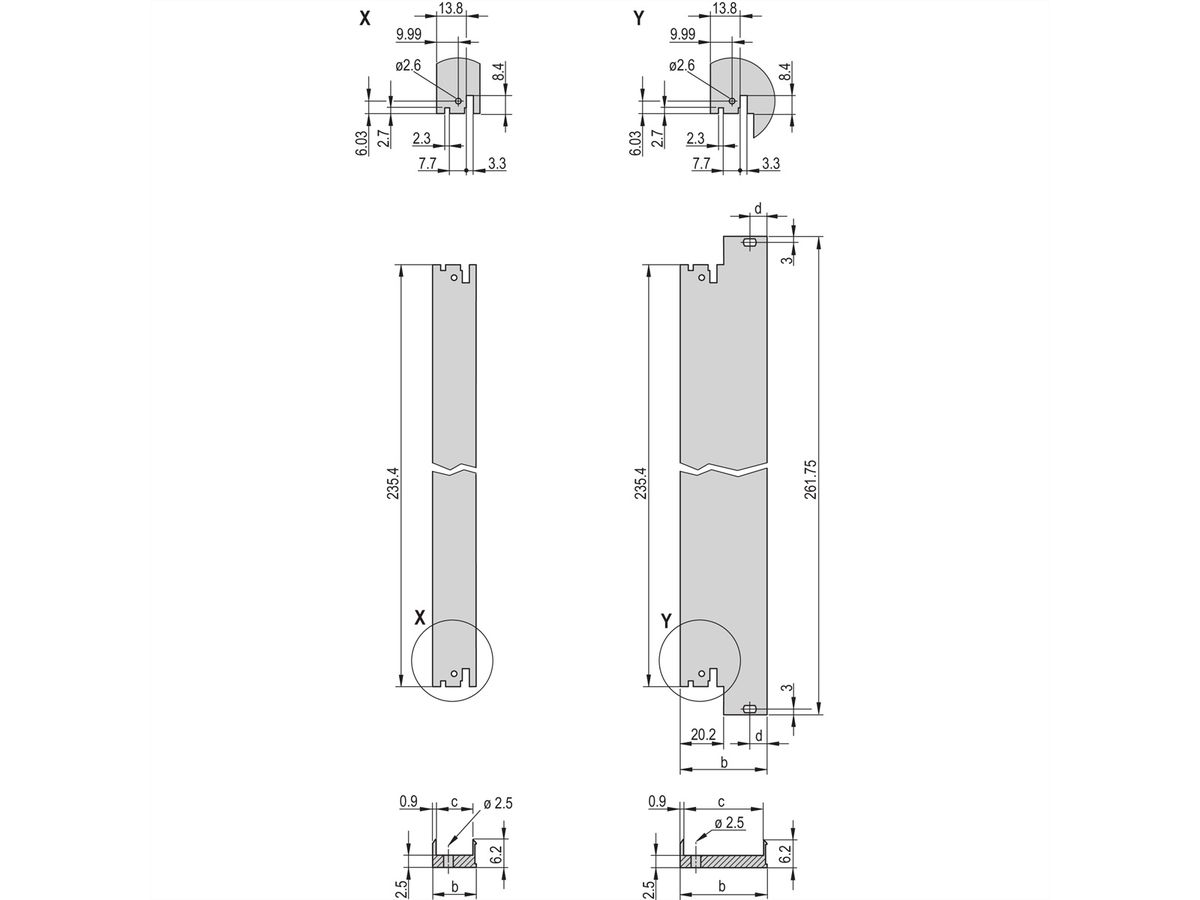 SCHROFF Plug-In Unit Kit avec poignée IET, blindé, noir, 6 U, 8 HP