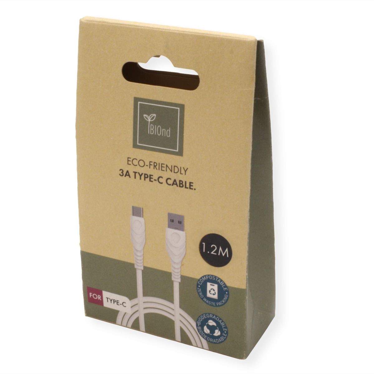BIOnd BIO-12-TC Câble USB-A vers USB-C 3A, 1,2 m