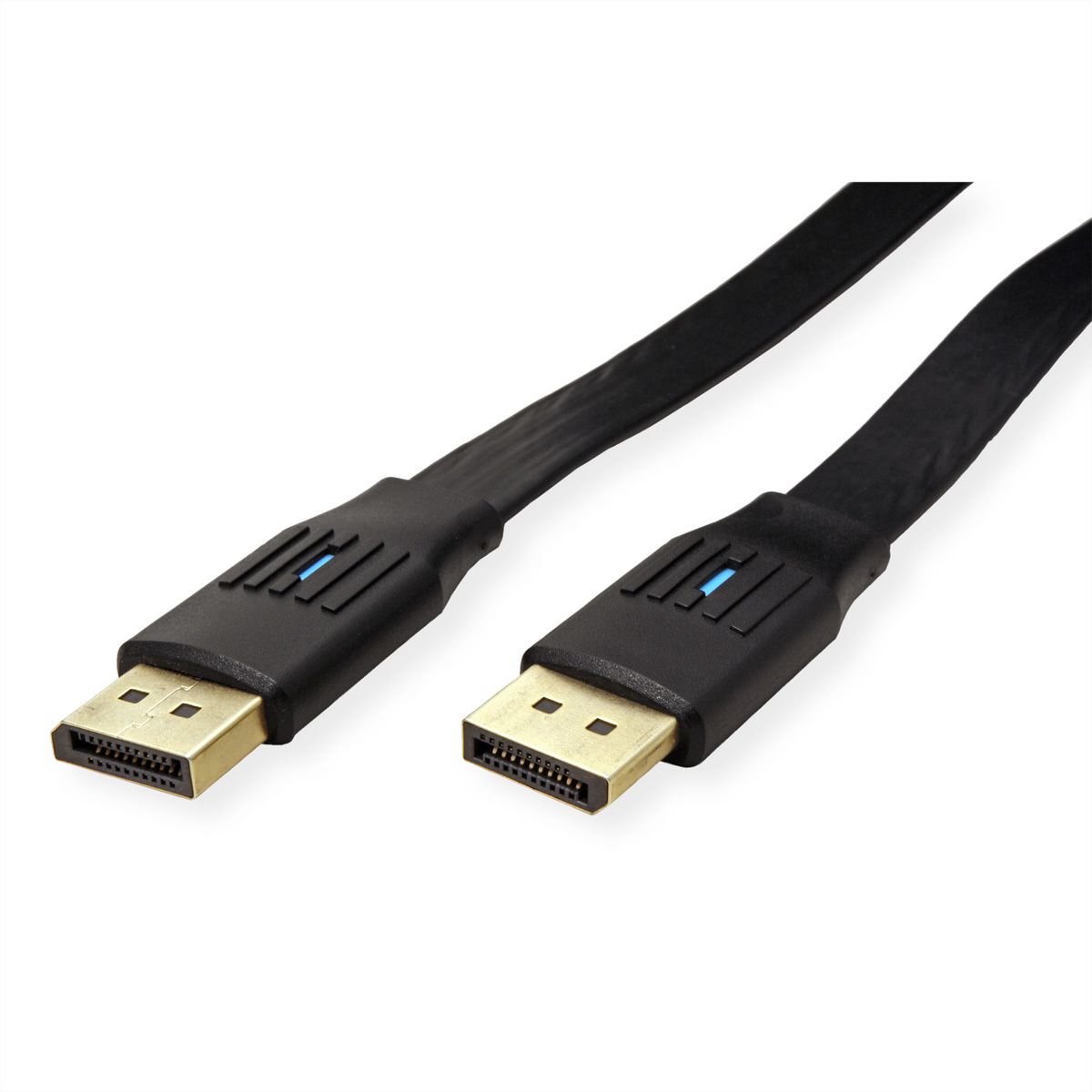 VALUE Câble DisplayPort plat v1.4, DP M - DP M, noir, 2 m