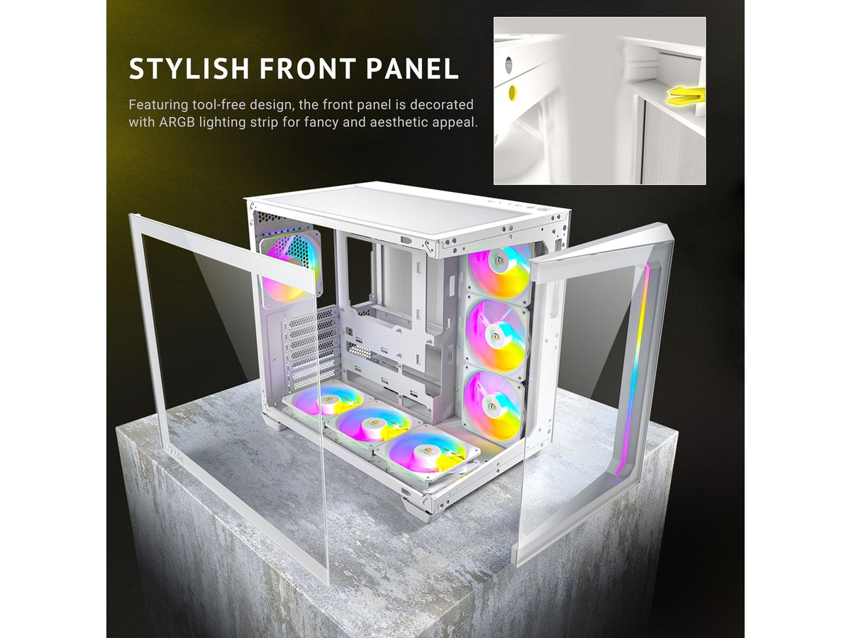 ANTEC Constellation C5 ARGB Boîtier PC Midi Tower ATX, blanc