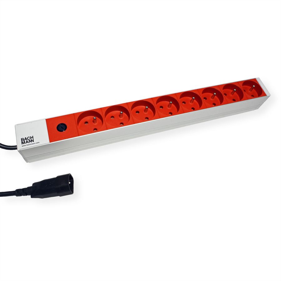 BACHMANN Prise multiple, disjoncteur 10A, 8x sans inter., prise PC