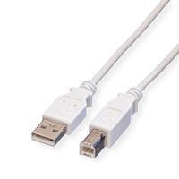 VALUE Câble USB 2.0 Type A-B, blanc, 0,8 m