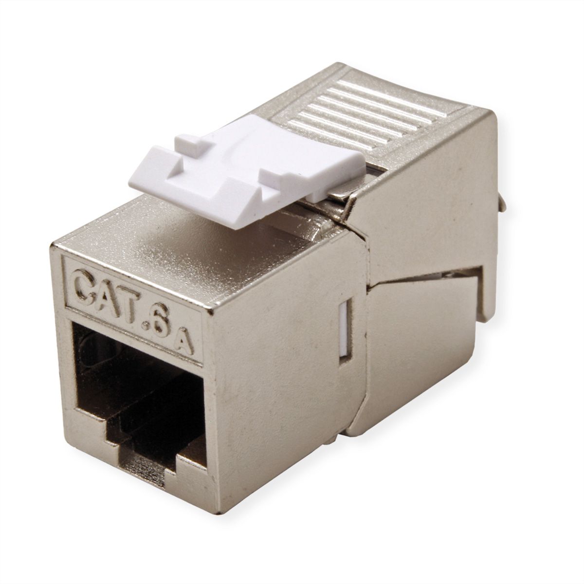ROLINE Keystone Cat.6A (Classe EA), blindé, sans outil, SLIM, blanc argent