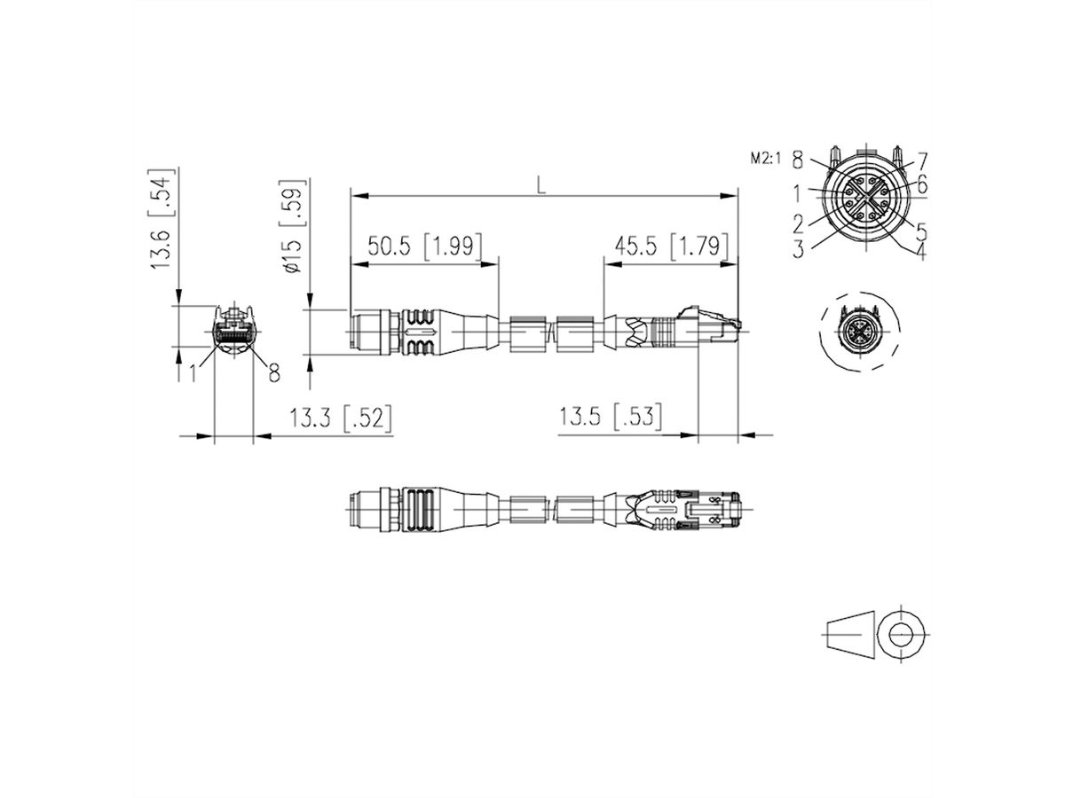 METZ CONNECT Câble Ethernet industriel M12-RJ45, codage X, 1 m