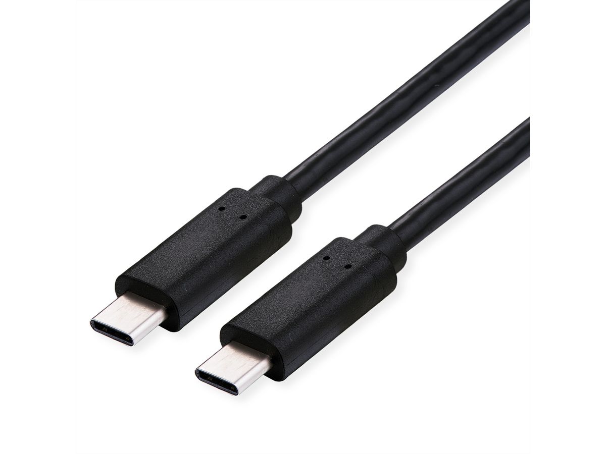 ROLINE Câble USB4 Gen3x2, C–C, M/M, 100W, noir, 0,8 m
