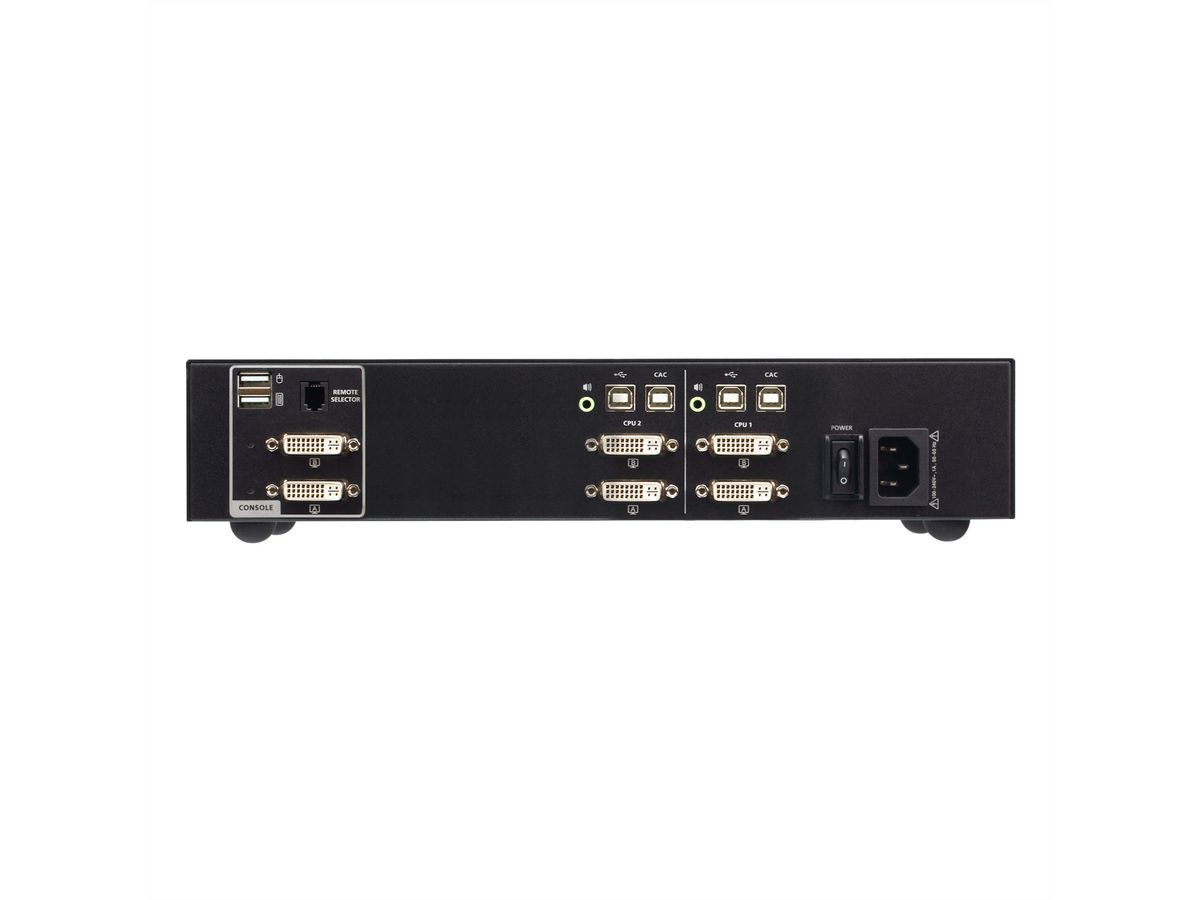 ATEN CS1142D4C Commutateur KVM sécurisé à double écran DVI 2 ports USB avec CAC
