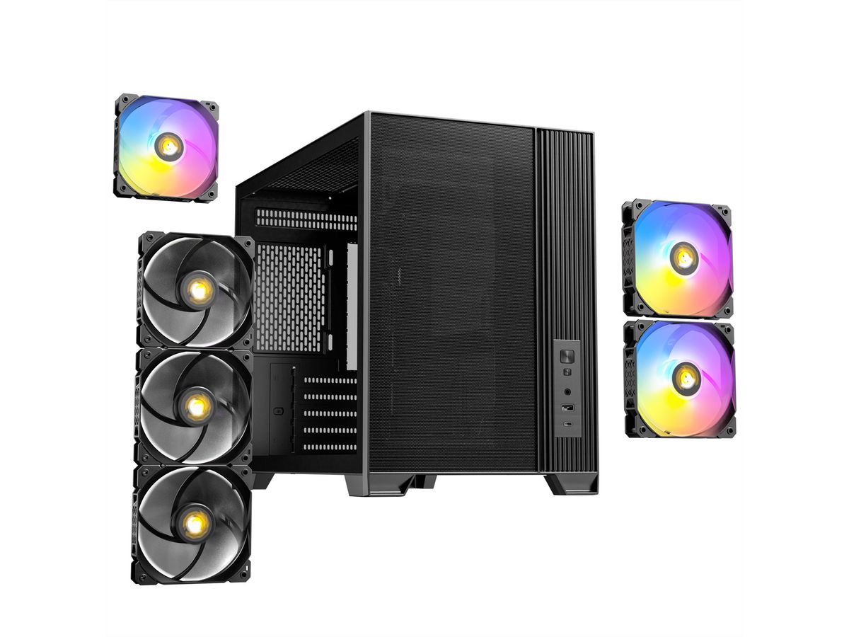 ANTEC FLUX M ATX/Micro-ATX/ITX Boîtier PC Midi Tower, noir