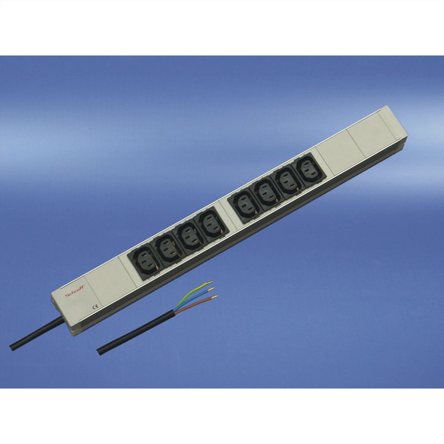 Bâti de prises SCHROFF, IEC C13 avec câble de connexion ouvert, 8x IEC C13, 19"