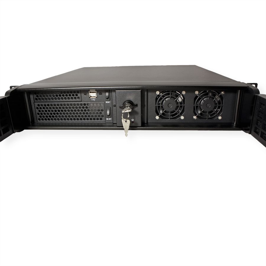 Boîtier industriel 19", 2U, court, IPC 2U 2098-SK, noir