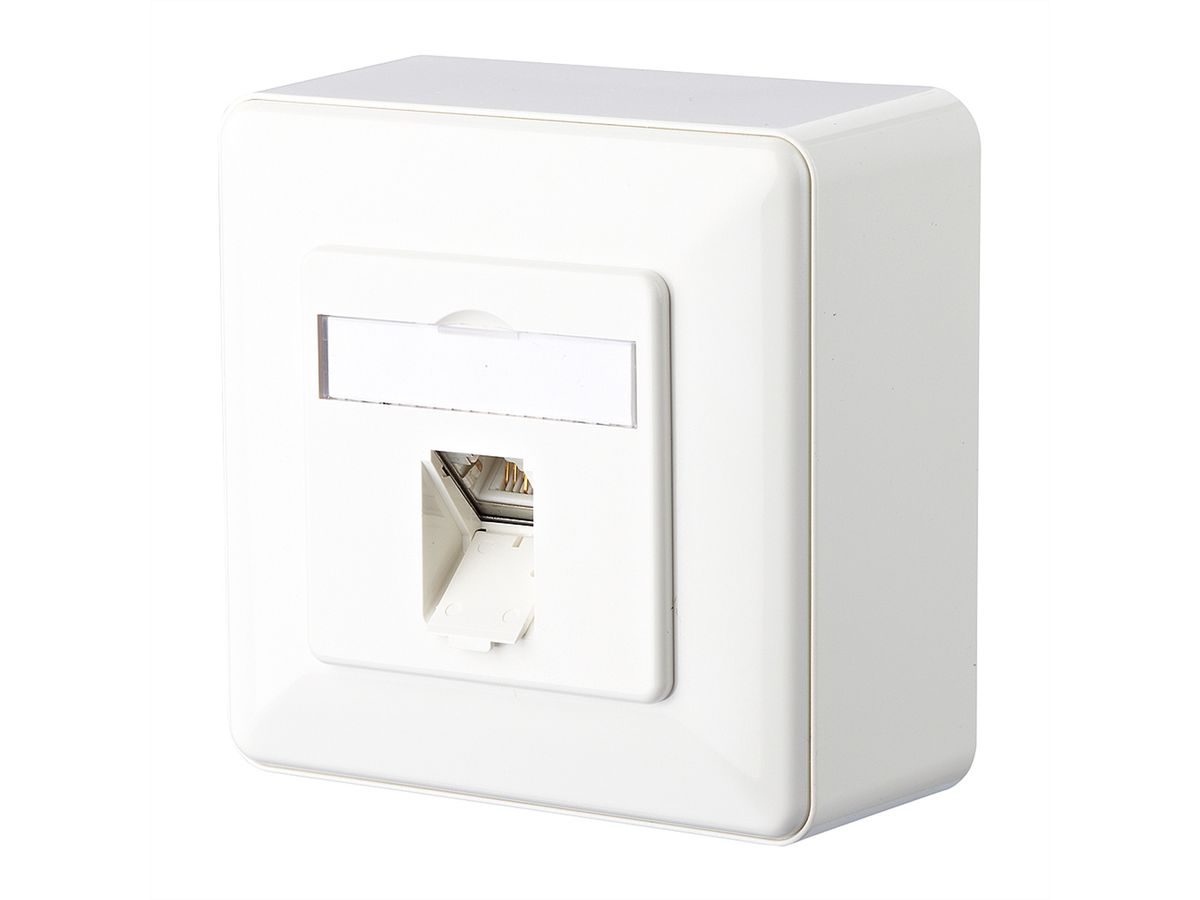METZ CONNECT E-DAT C6 Prise, 1 port, apparent (AP), blanc pur