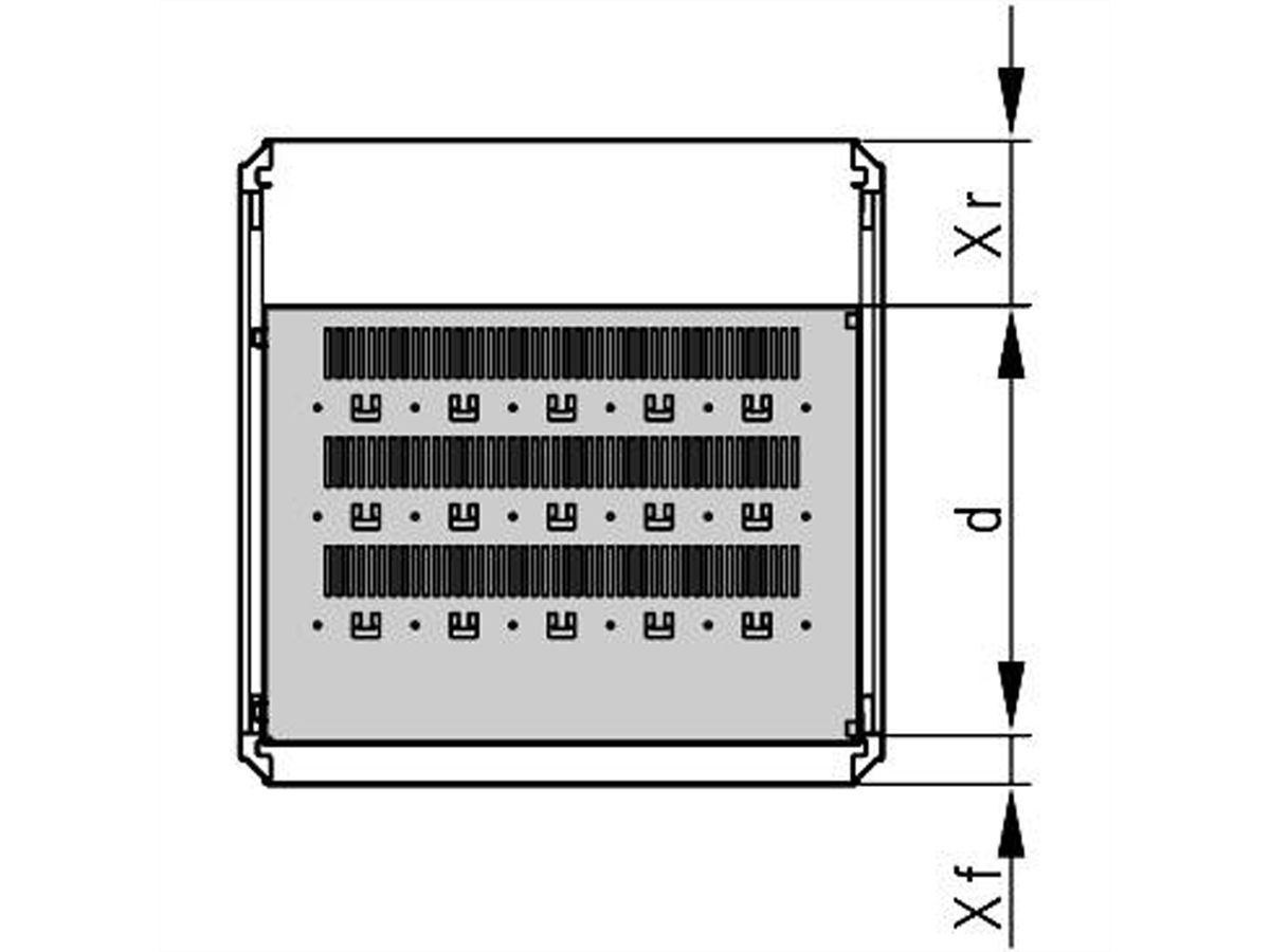 Étagère varistar SCHROFF, fixe, 75 kg, RAL 7035, 800W 500D
