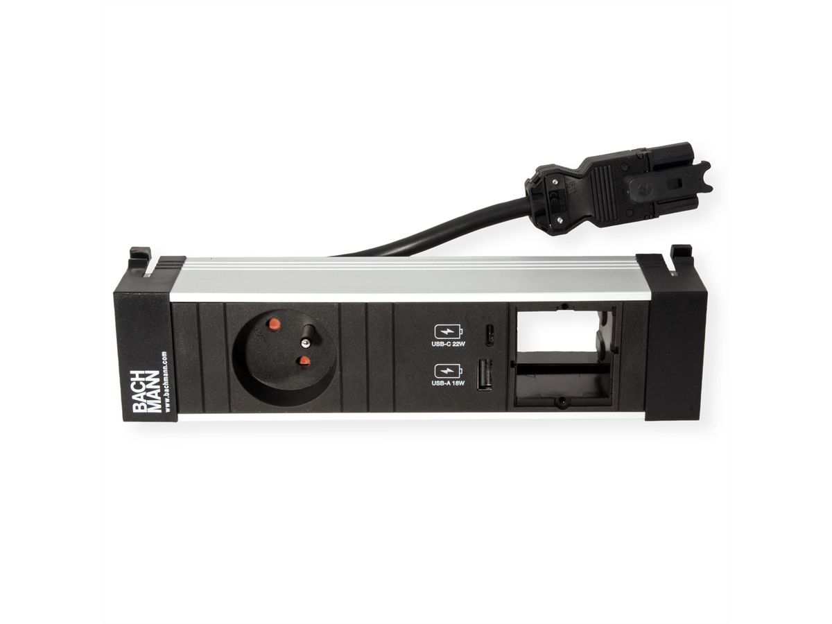 BACHMANN POWER FRAME S 1xUTE 1xCM 1xUSB A/C 22W 0,2m GST18