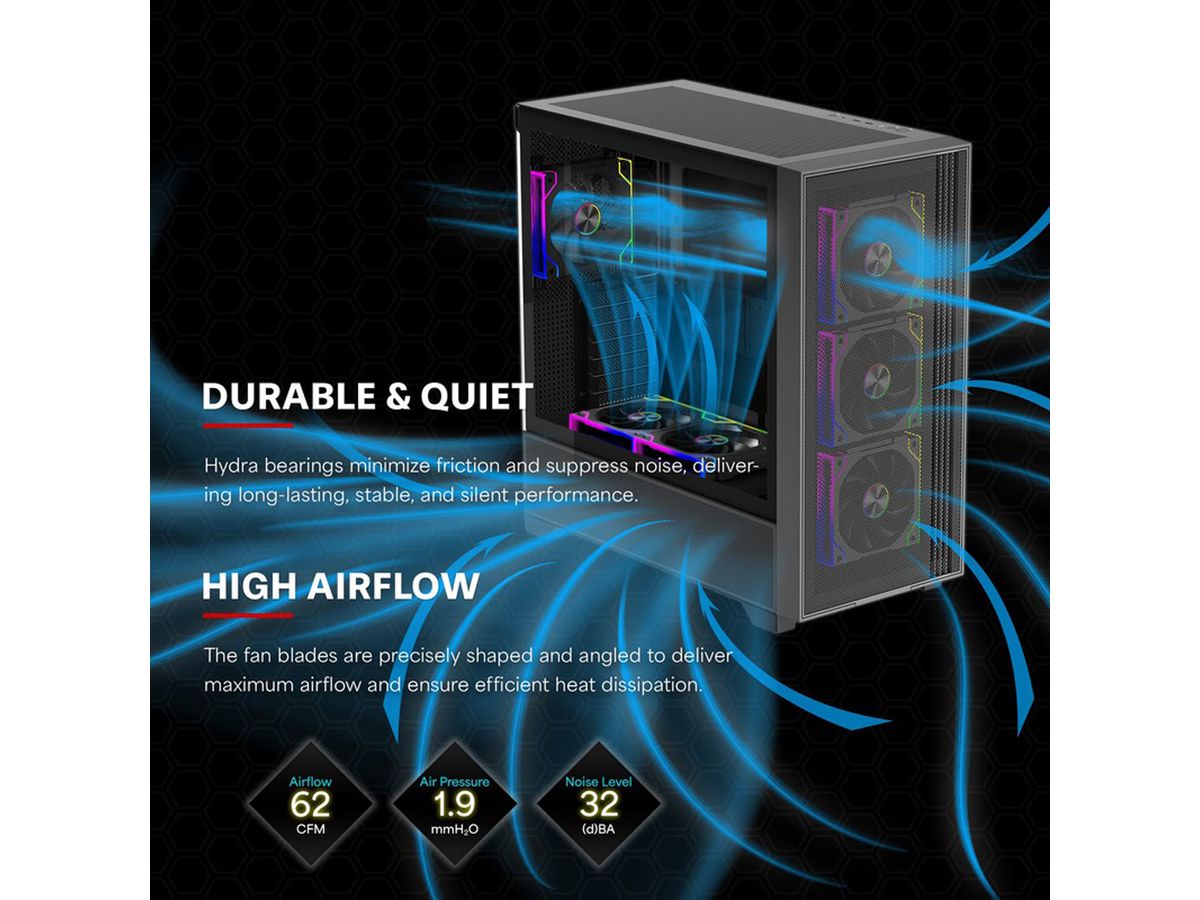 Xilence XPF120.ARGB 120mm PWM Ventilateur de boîtier, ARGB LED