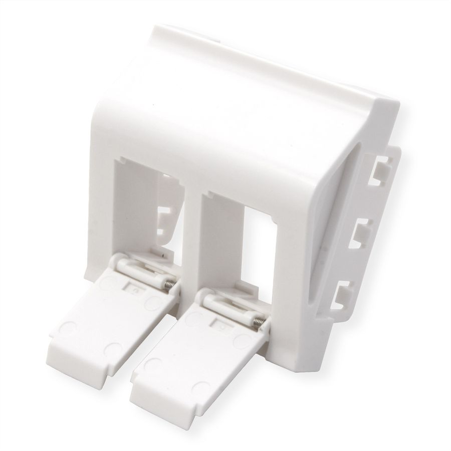 METZ CONNECT Keystone boîtier de raccordement 45x45 mm, 2 ports non équipé, blanc pur RAL 9010