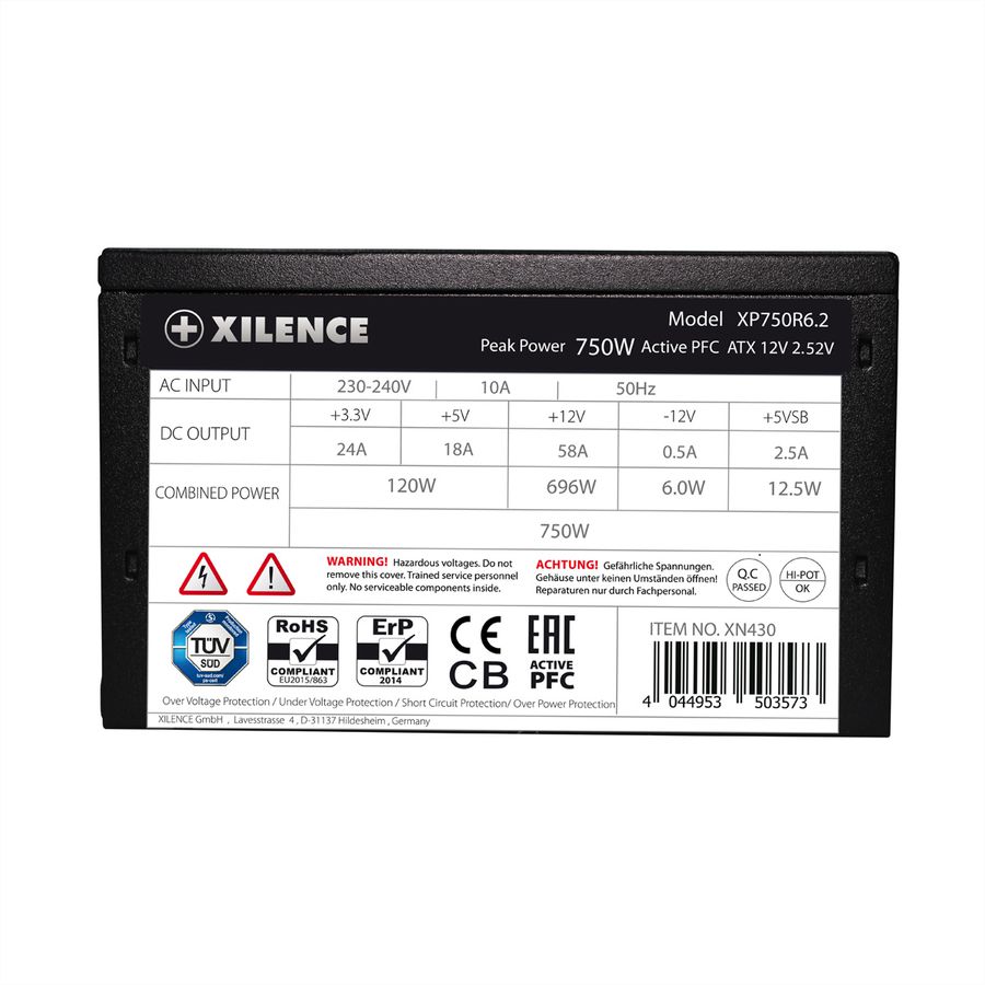 XILENCE XP650R6.2 Gaming 750W ATX, 80+, Non modulaire
