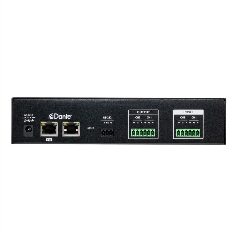 ATEN AD202E Processeur audio 2-CH à entrée/sortie micro/ligne, avec DSP et Dante