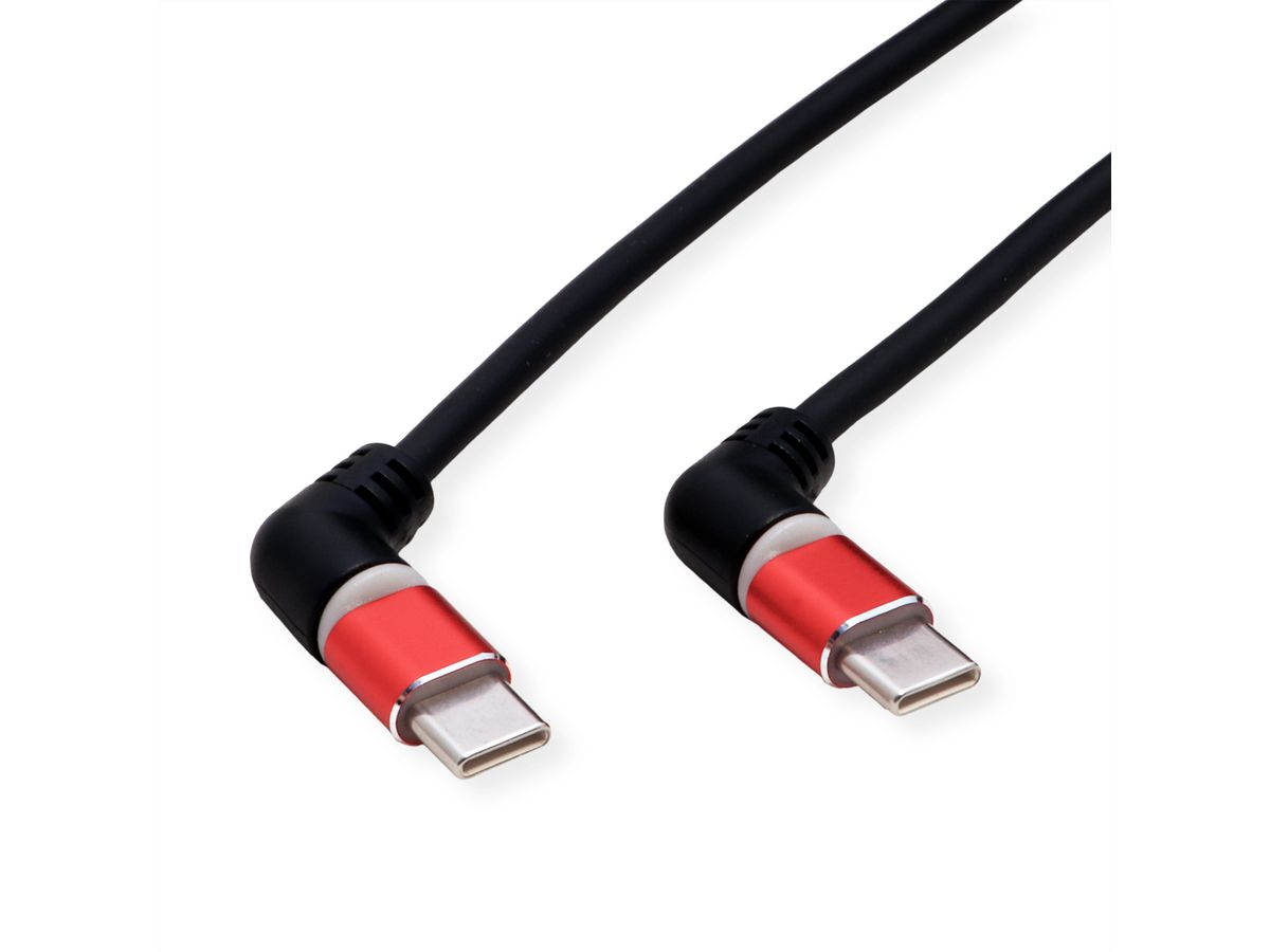 ROLINE Câble USB 2.0, C-C, M/M, rotation à 360°, rouge/noir, 2 m