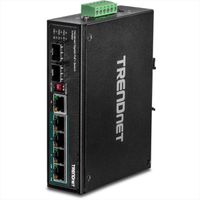 TRENDnet TI-PG62 Switch industriel 6 ports Gigabit PoE+ rail DIN