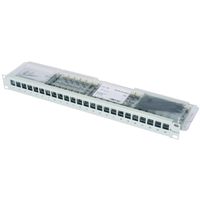 19"-Porte modules 1 UH équipé de 24 modules AMJ-S Cat.6A (Classe EA) (ISO/IEC), gris