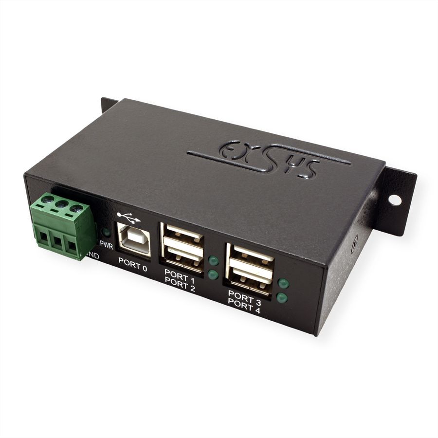 EXSYS EX-1163HMS-WT Hub 4 ports USB 2.0 avec protection de surtension
