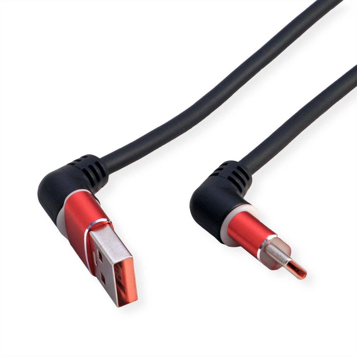 ROLINE Câble USB 2.0, C-A, M/M, rotation à 360°, rouge/noir, 1 m
