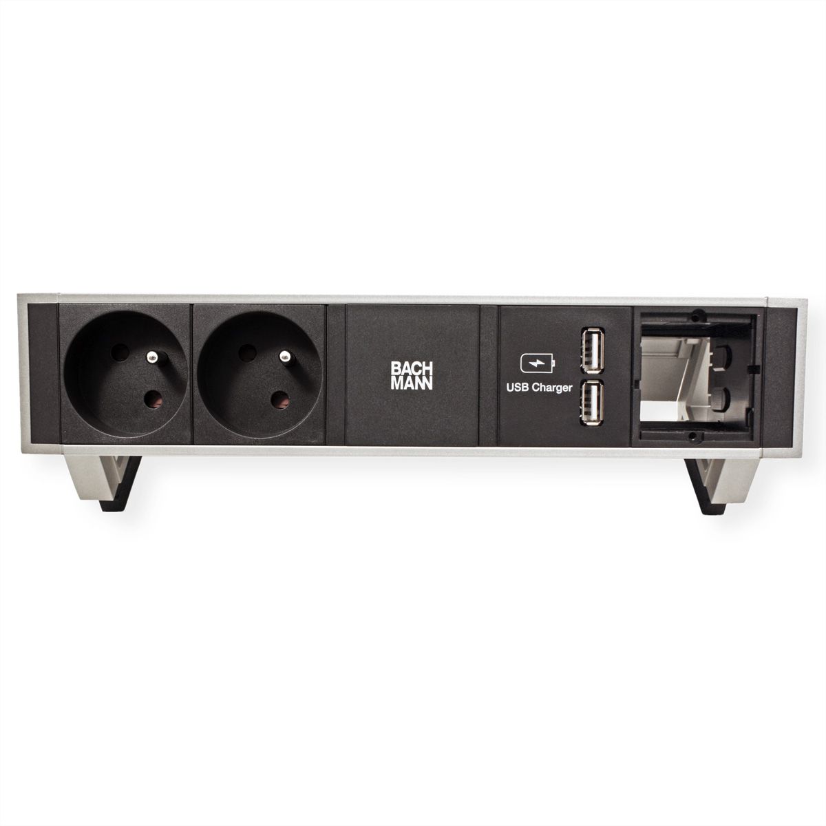 BACHMANN DESK2 2xUTE 35° 1xUSB Chargeur 1xCM Courant 0,2m GST18 Inox