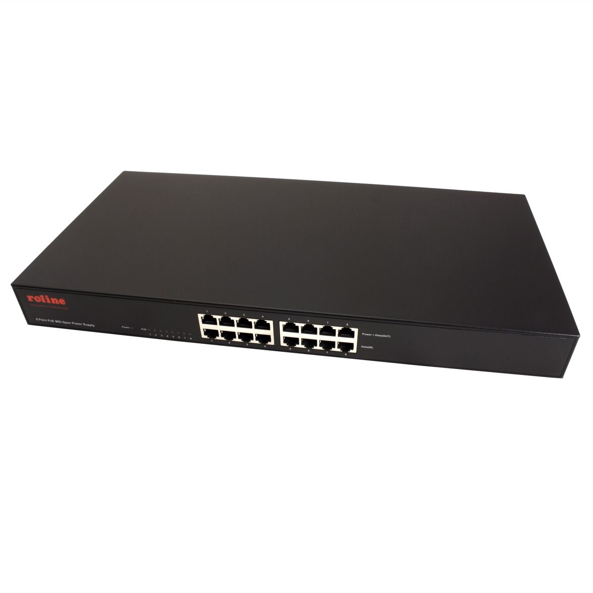ROLINE 19" PoE MID-Span Injecteur Fast Ethernet, 8 ports
