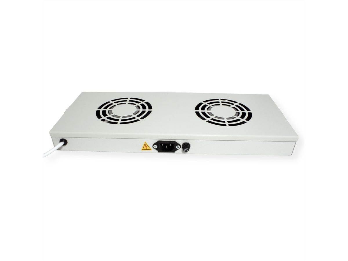 ROLINE 19" Unité de ventilation, 2 ventilateurs, Thermostat gris
