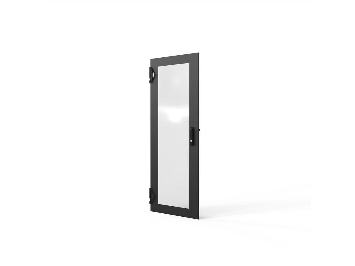 SCHROFF Porte 1400H 600L verre IP20 fermeture 3 points RAL7021