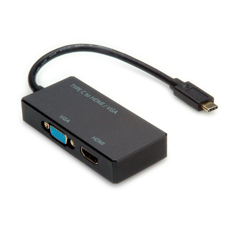 VALUE Adaptateur USB 3.2 Gen 2 type C - VGA + HDMI