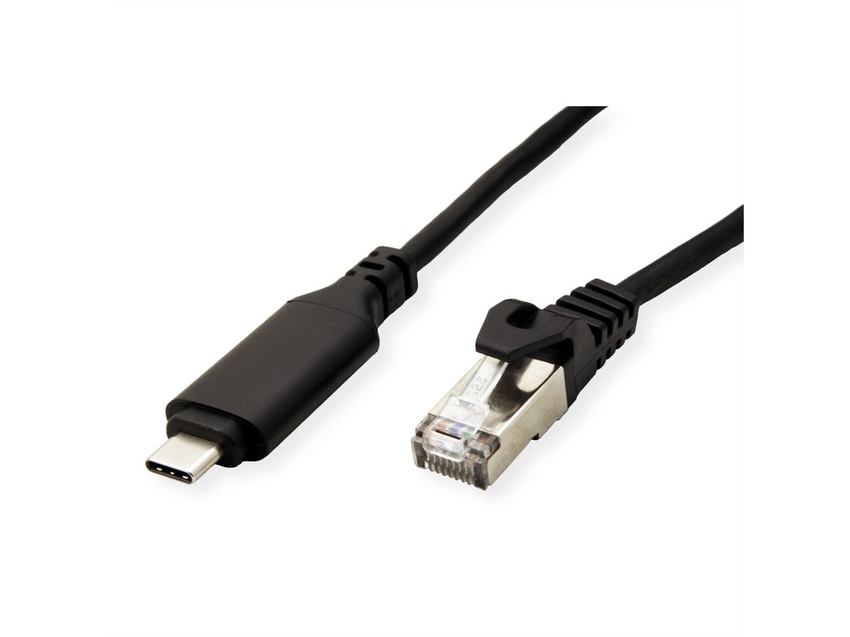 ROLINE Câble convertisseur USB 3.2 Gen 2 type C - Gigabit Ethernet, noir, 2 m