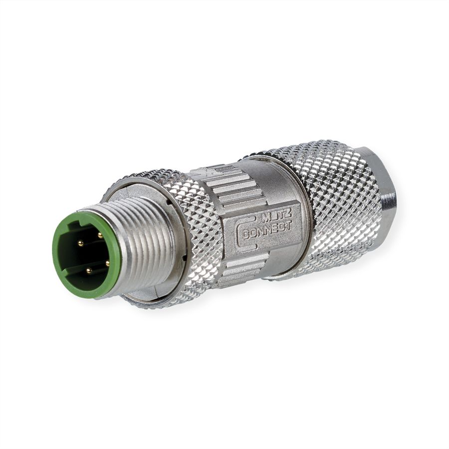 METZ CONNECT Connecteur M12, codage D, IP67, à confectionner sur site, droit