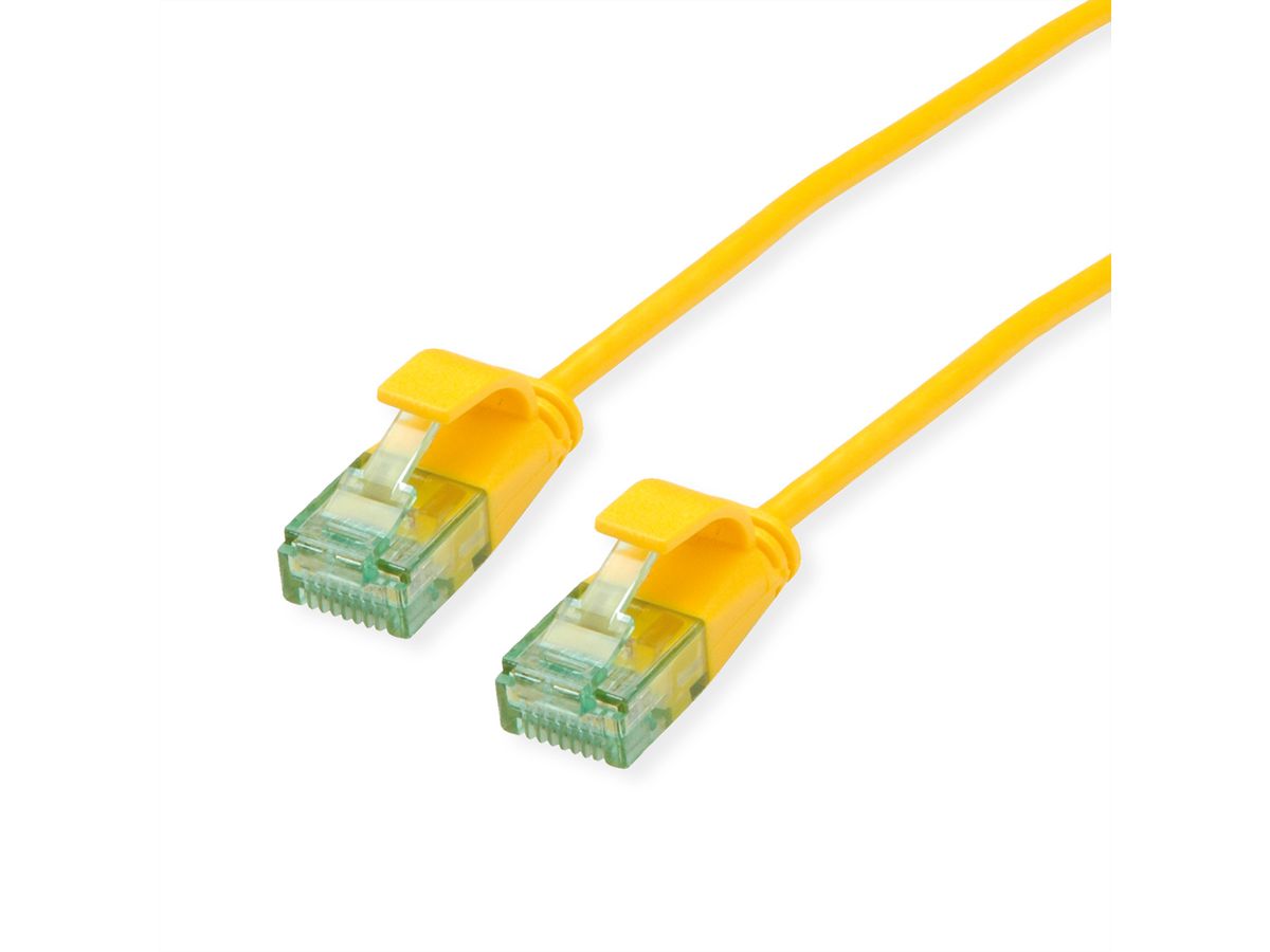 ROLINE RM Cordon Data Center UTP Cat.6A (Classe EA), slim, jaune, 0,15 m