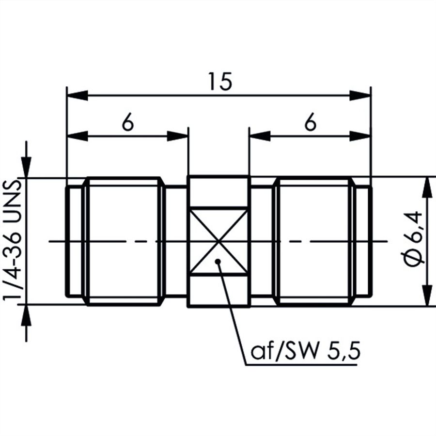 TELEGÄRTNER Connecteur SMA femelle/femelle plaqué or