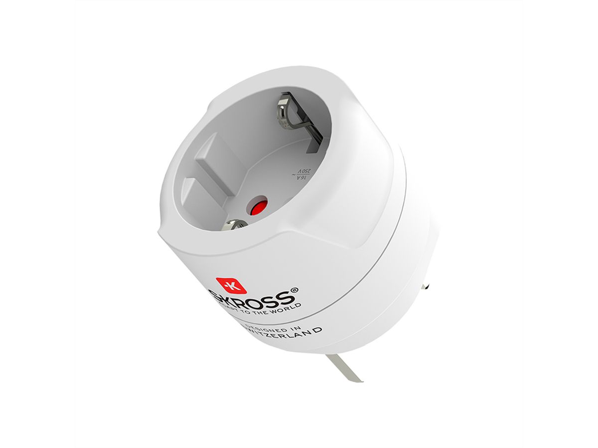 SKROSS Adaptateur de voyage Europe vers Royaume-Uni, pour appareils à 2 et 3 pôles
