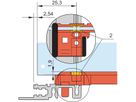 SCHROFF Accessoire pour rail de guidage, plastique, 160 mm, 2 mm de largeur de rainure, rouge, 10 pièces, pour montage de connecteur DIN