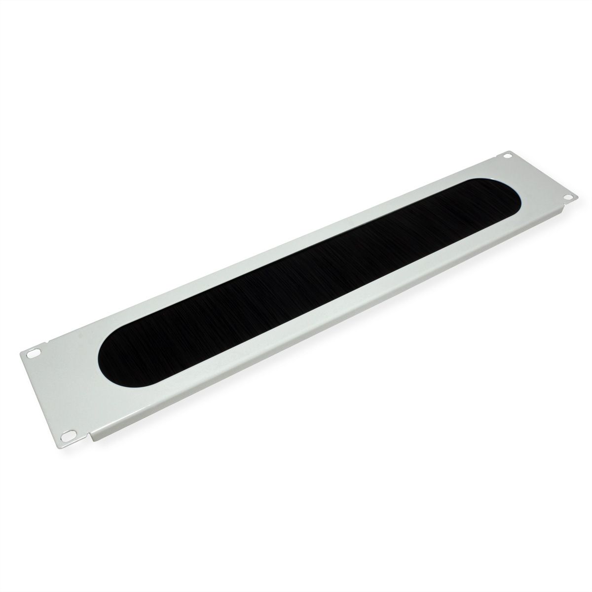 VALUE Passe-câbles 19" 2 UH avec brosse et décharge de traction, gris