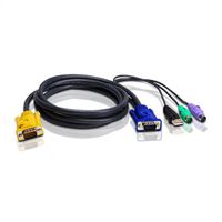 ATEN 2L-5302UP Câble KVM USB PS/2, noir, 1,8 m