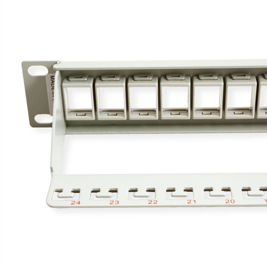 ROLINE Panneau de brassage 19" pour Keystones 24 ports, non-blindé, gris