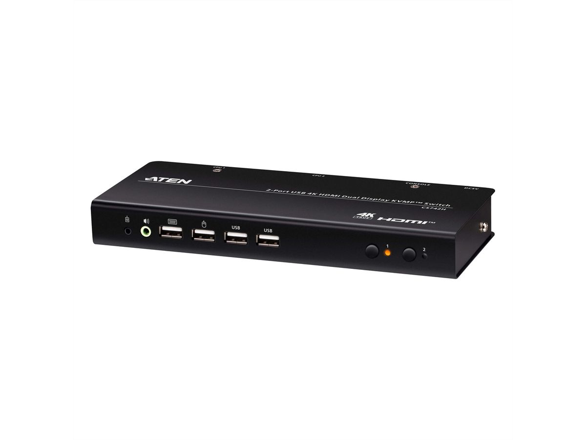 ATEN CS742H Commutateur KVMP™ double écran USB 4K HDMI à 2 ports