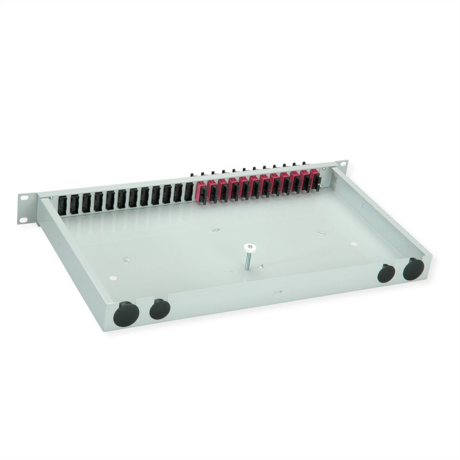 TELEGÄRTNER BASIS eco Panneau FO avec coupleurs, 12x SC Duplex, violet, OM4