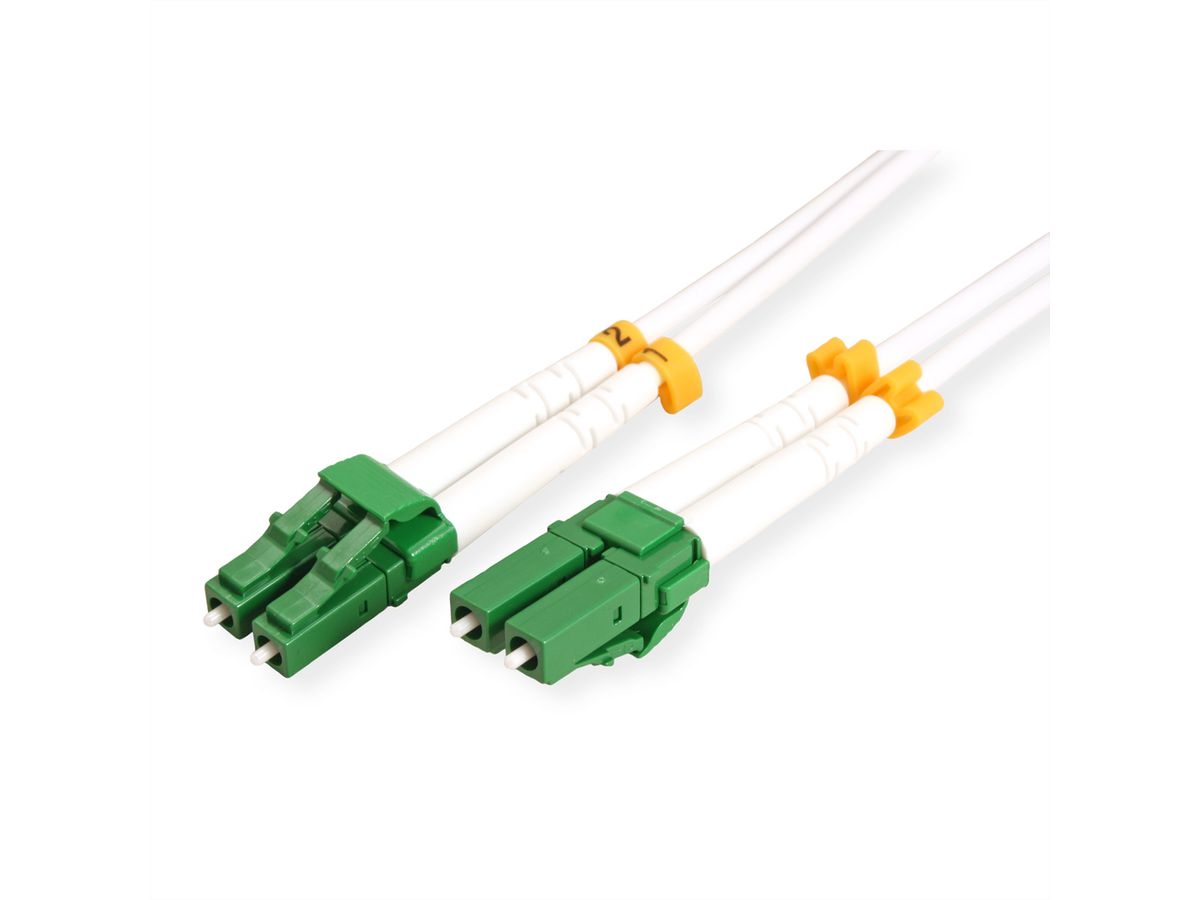ROLINE Cordon FO duplex OS2, Singlemode 9/125µm LC-APC/LC-APC, armé d'acier, LSOH, blanc, 7 m