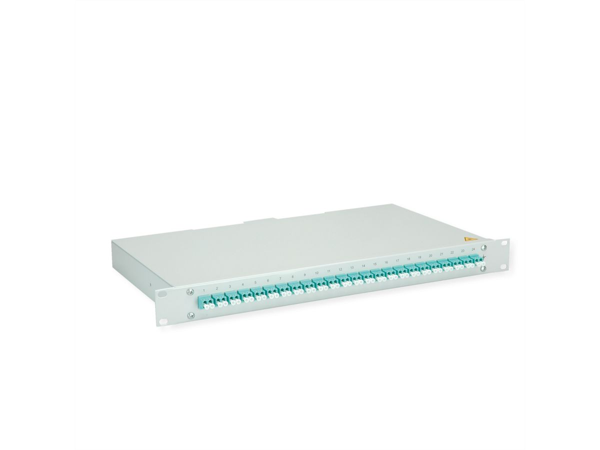 TELEGÄRTNER BASIS eco Panneau fibre optique, 24x LC Duplex, turquoise, OM3